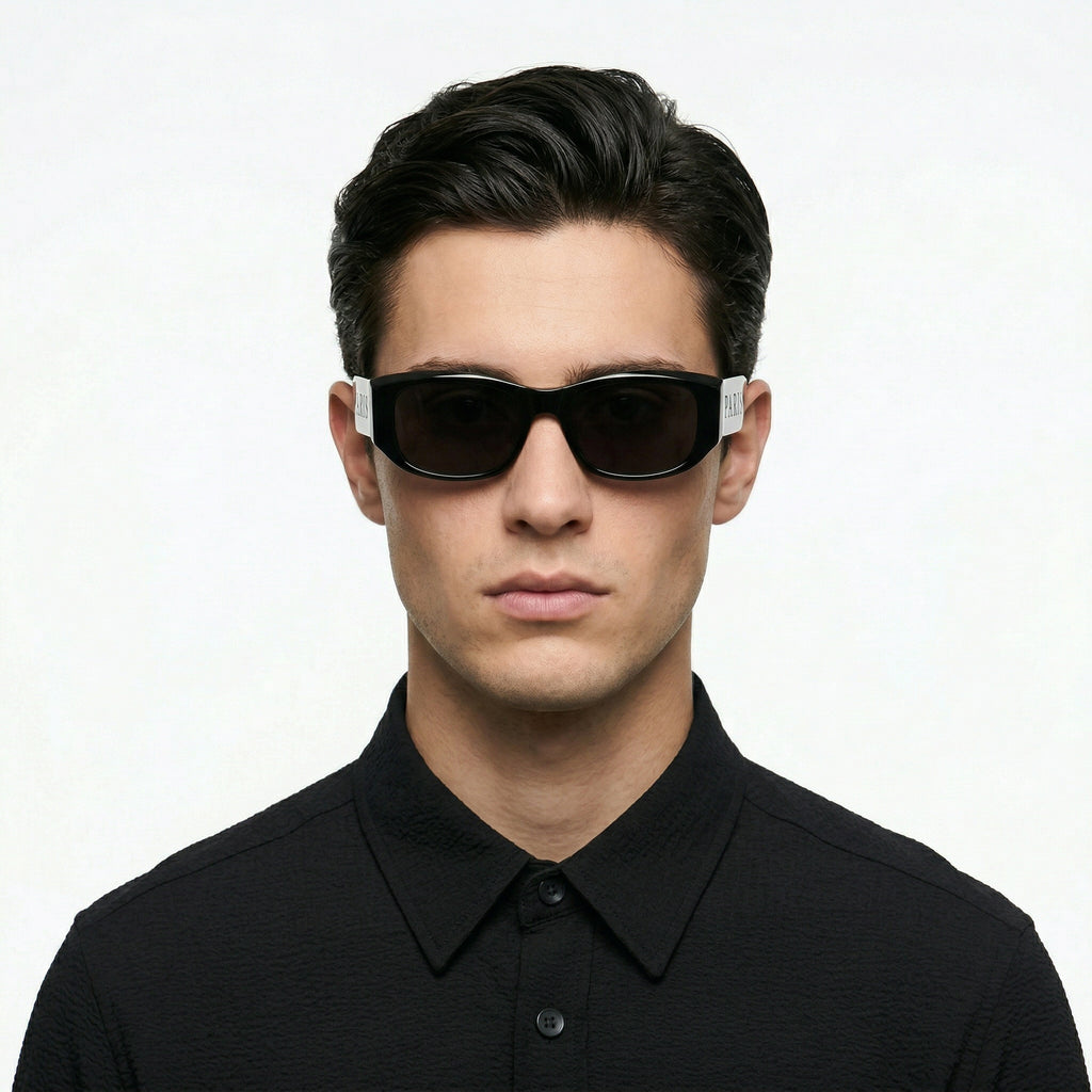 VISUALS PARIS BLACK DOUBLE LOGO SUNGLASSES
