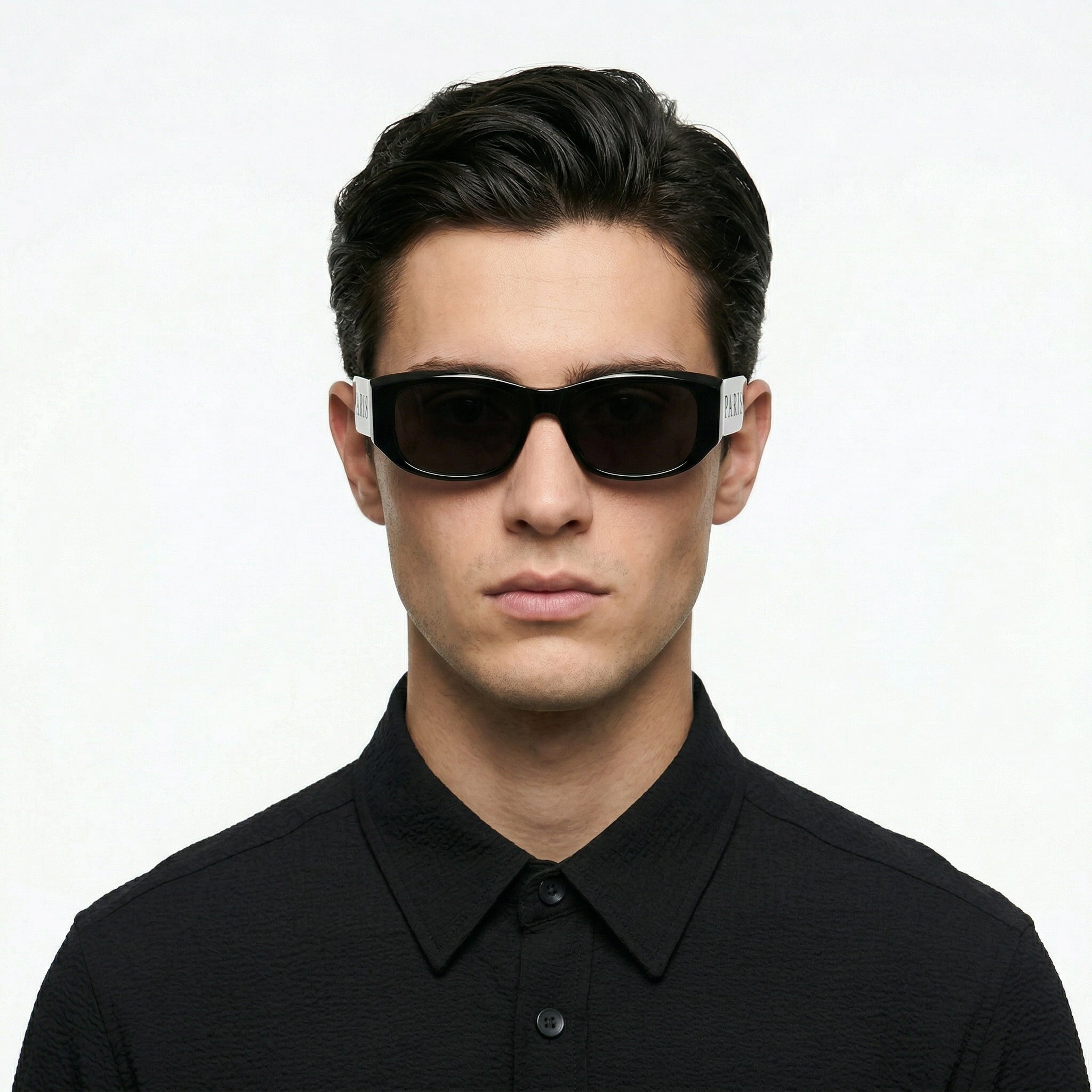 VISUALS PARIS BLACK DOUBLE LOGO SUNGLASSES