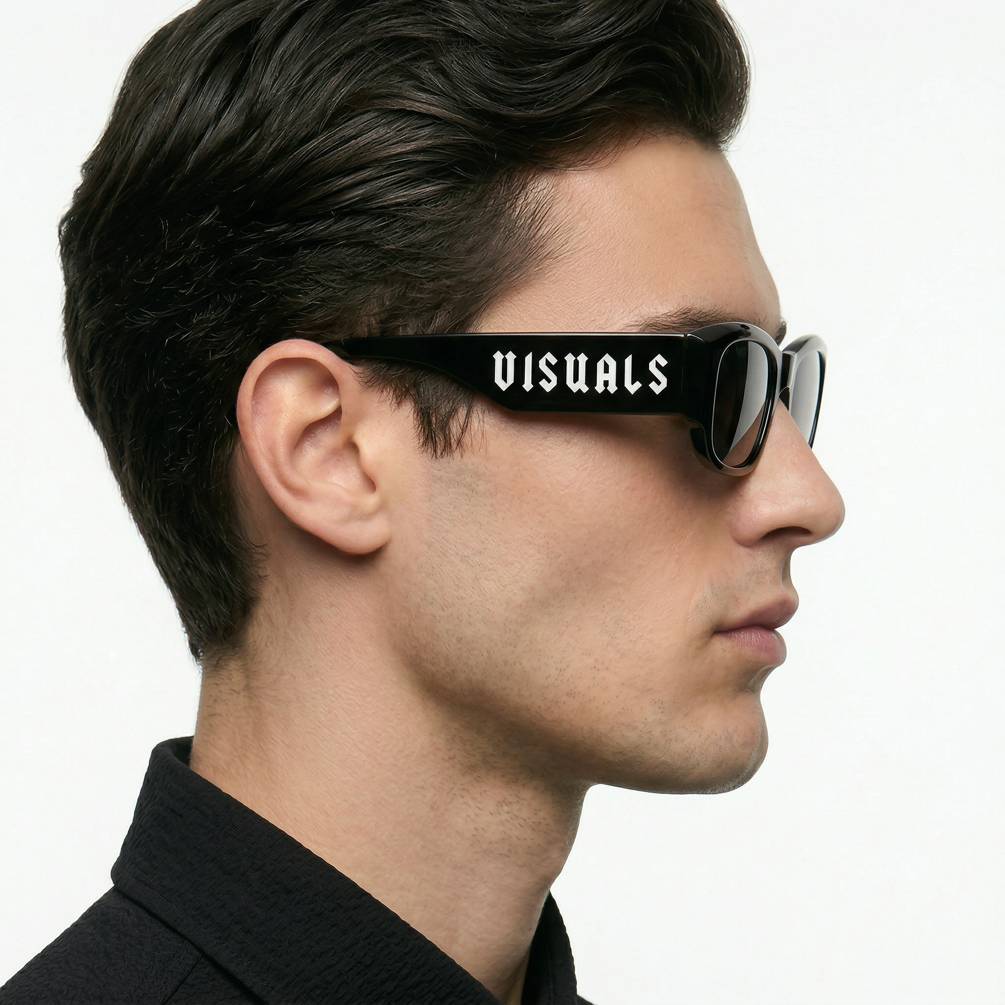 VISUALS PARIS BLACK DOUBLE LOGO SUNGLASSES